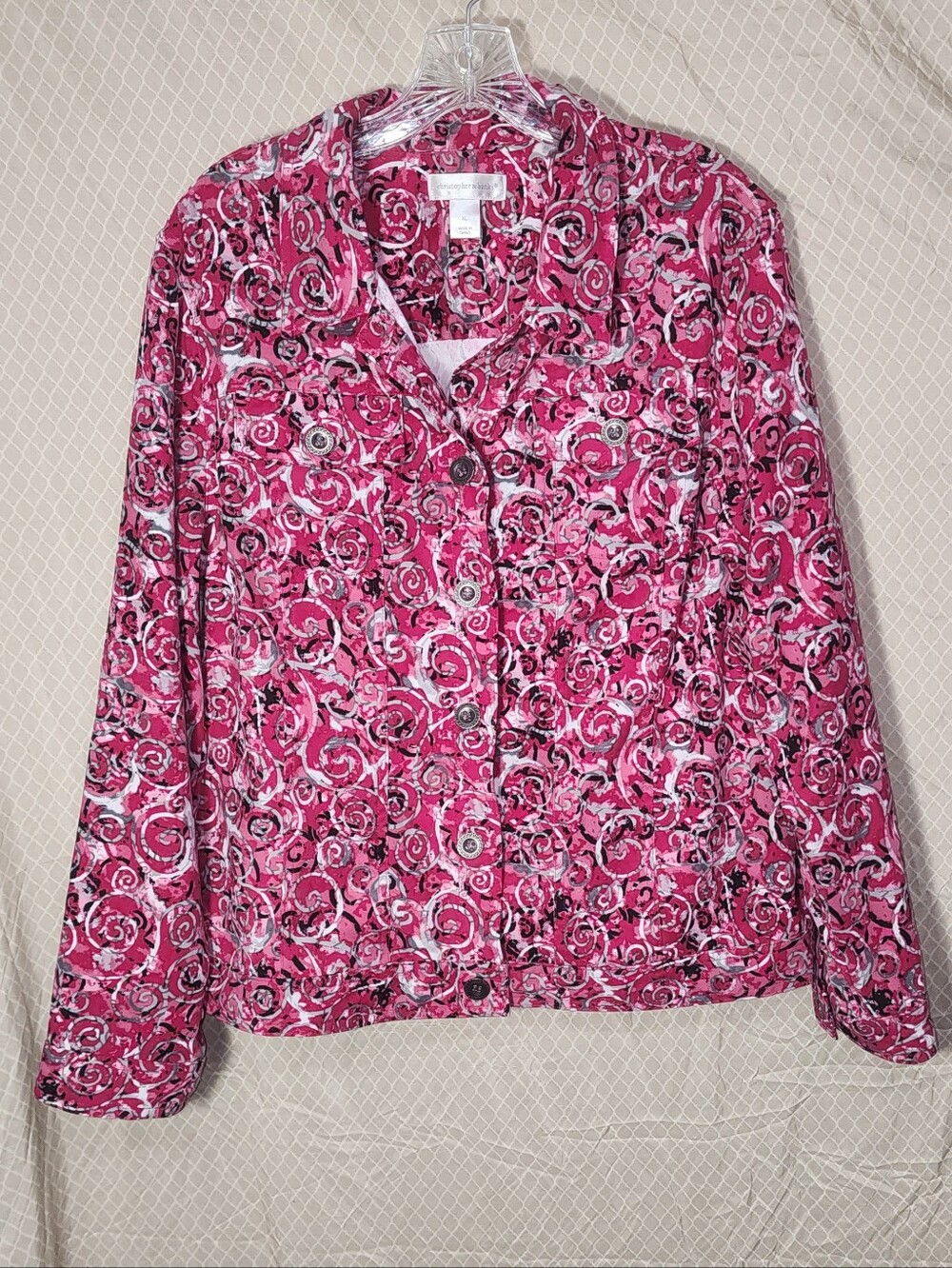 Christopher & Banks Multicolor Button Up Pockets Long Sleeve Womens Jacket XL